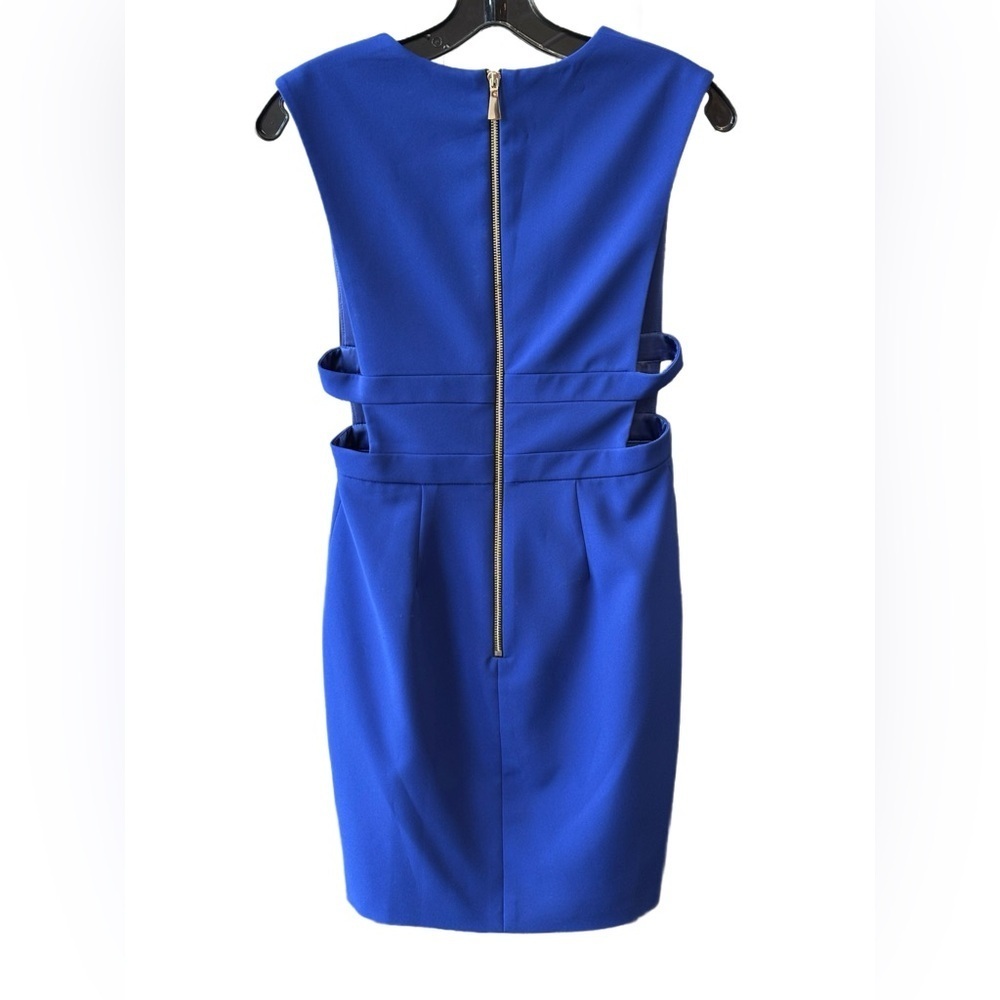 Jay Godfrey NWT Blue mini cocktail dress with plunge v neckline and side cutouts - Picture 2 of 10